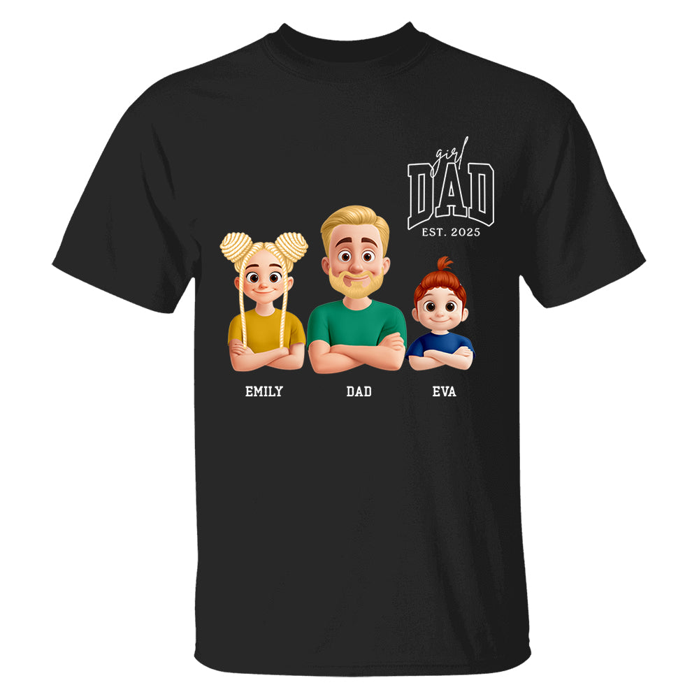 Dad Est Year Shirt, Fathers Day Gifts from Daughter, Dad of Girls Tee, Birthday Gift for Daddy, New Dad Gift Idea, Matching Dad & Daughter Tm01