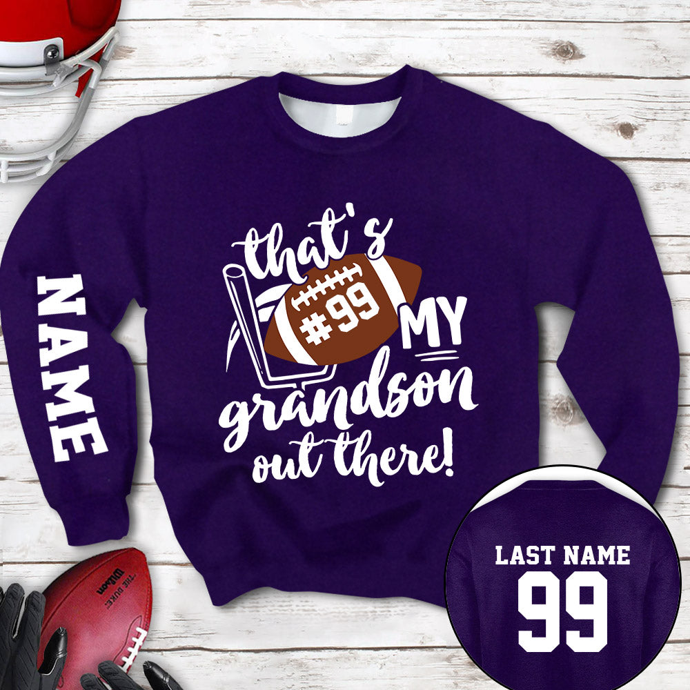 Personalized Shirt That's My Son Out There All Over Print Shirt For Football Mom Dad Football Family Game Day Shirt H2511 Ha96