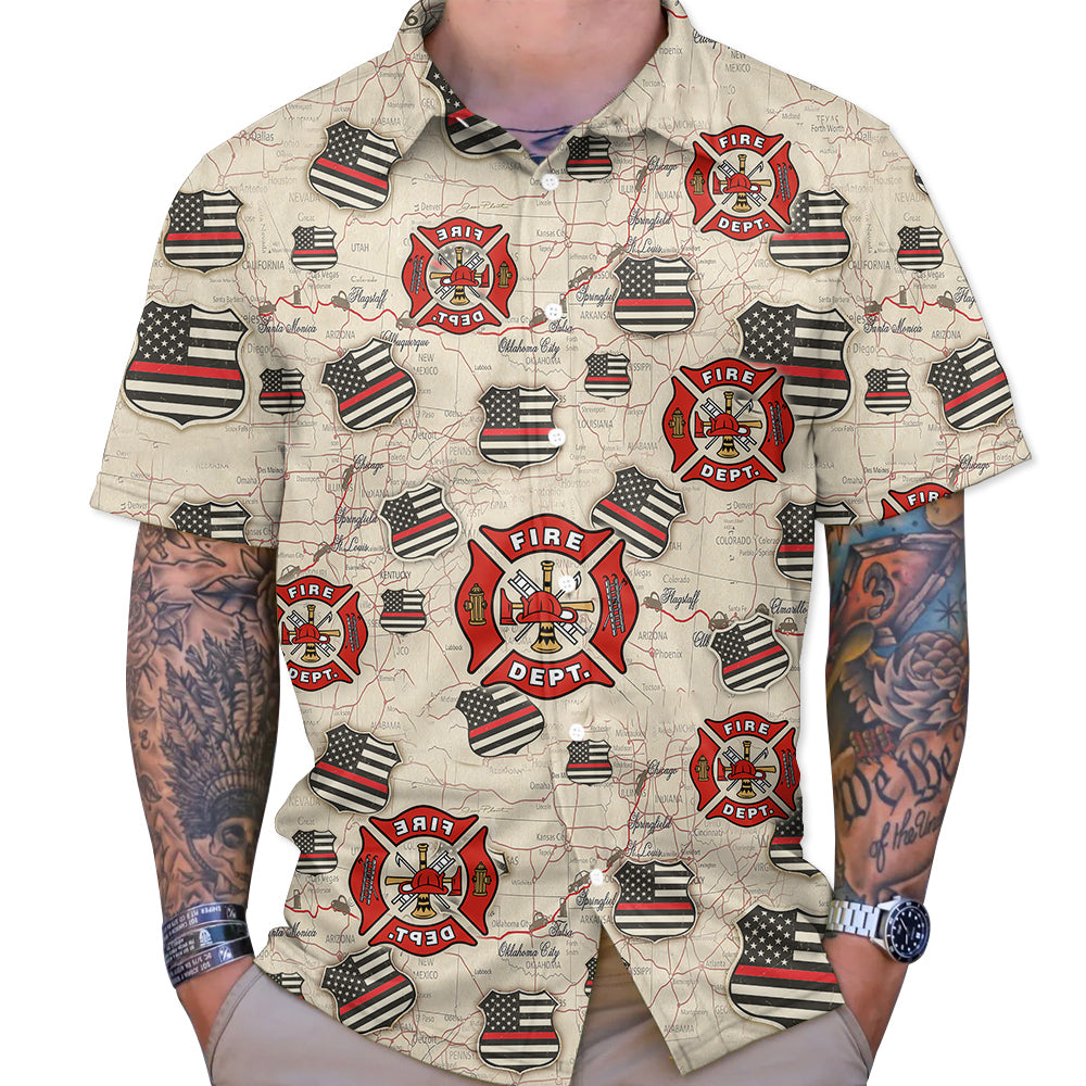 Personalized Firefighter Hawaiian Shirt Custom Photo and Name Hawaiian Firefighter Gifts K1702 Trhn