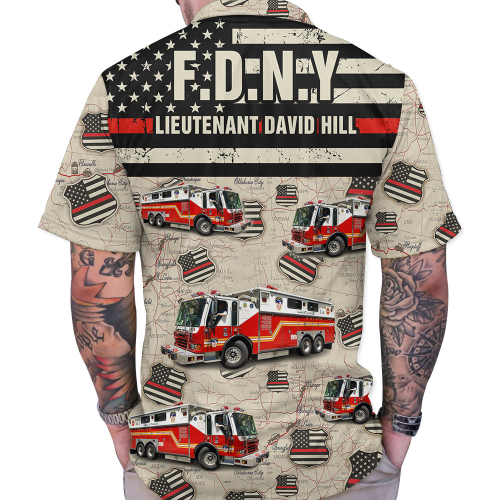 Personalized Firefighter Hawaiian Shirt Custom Photo and Name Hawaiian Firefighter Gifts K1702 Trhn