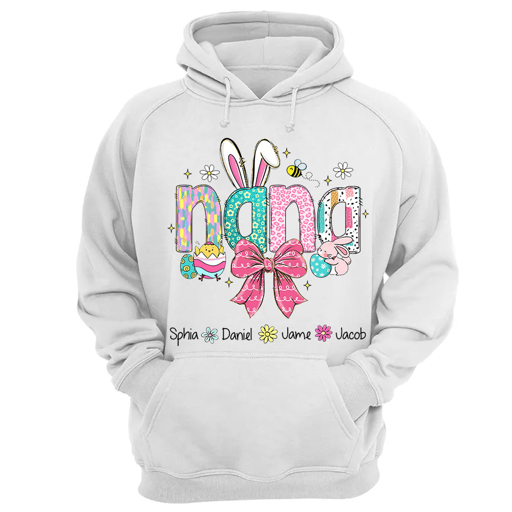 Personalized Easter Grandma Shirt, Custom Gift For Nickname and Kids Names T1807 NV01