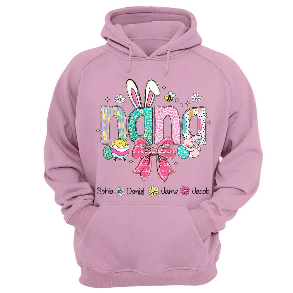 Personalized Easter Grandma Shirt, Custom Gift For Nickname and Kids Names T1807 NV01