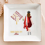 Graduation Gift She Did It - Personalized Jewelry Dish Tu24