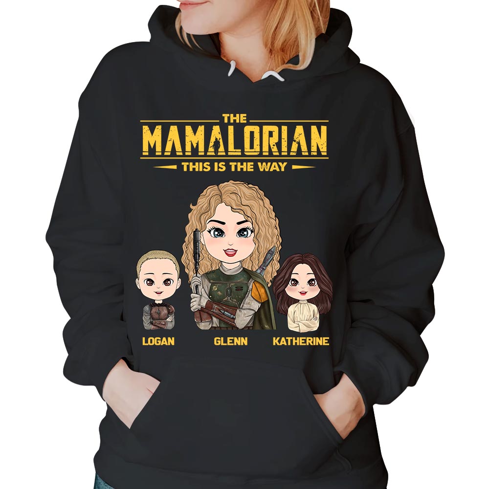 The Mamalorian - Personalized Shirt Gift For Dad Mom Custom Nickname With Kids Dark