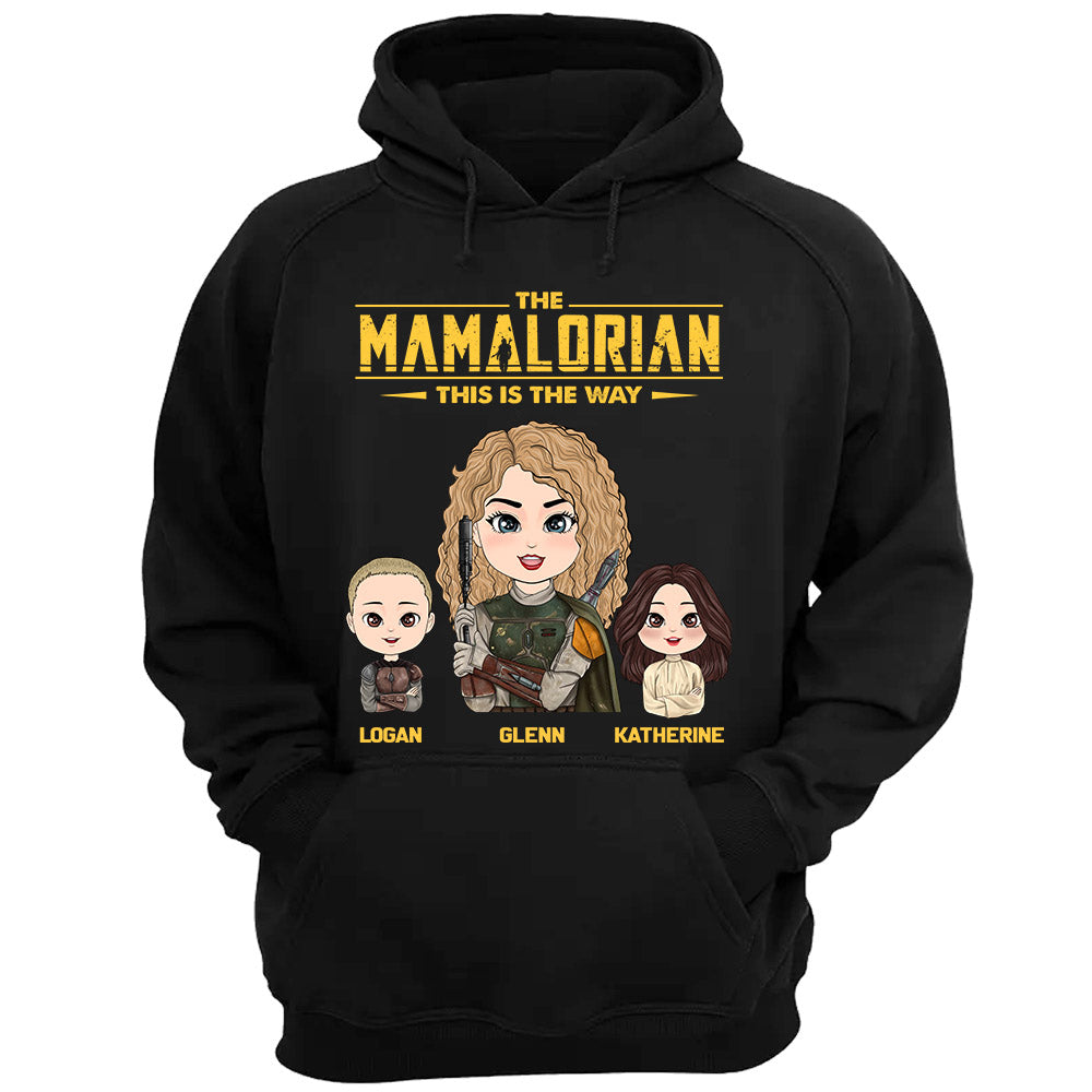The Mamalorian - Personalized Shirt Gift For Dad Mom Custom Nickname With Kids Dark