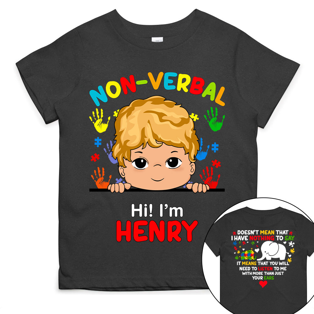 Non Verbal Children Autism - Personalized Shirts Tu20