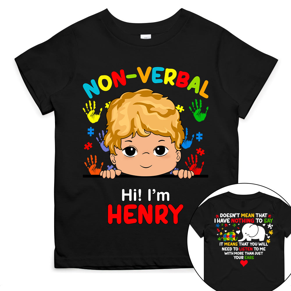 Non Verbal Children Autism - Personalized Shirts Tu20