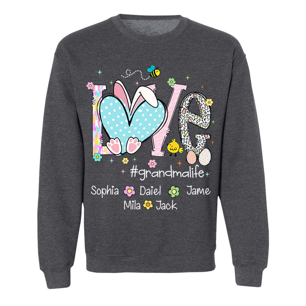 Love Grandmalife Easter Bunny Gift For Family, Custom Grandma And Grandkids T-Shirt T1807 NV01