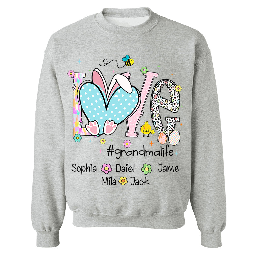 Love Grandmalife Easter Bunny Gift For Family, Custom Grandma And Grandkids T-Shirt T1807 NV01