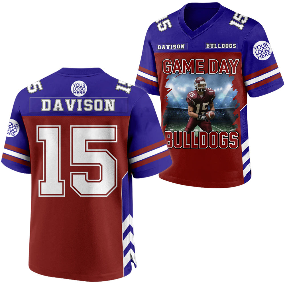 Custom Photo Football Game Day Football Jersey Gift For Football Lovers - Personalized Gift For Football Player