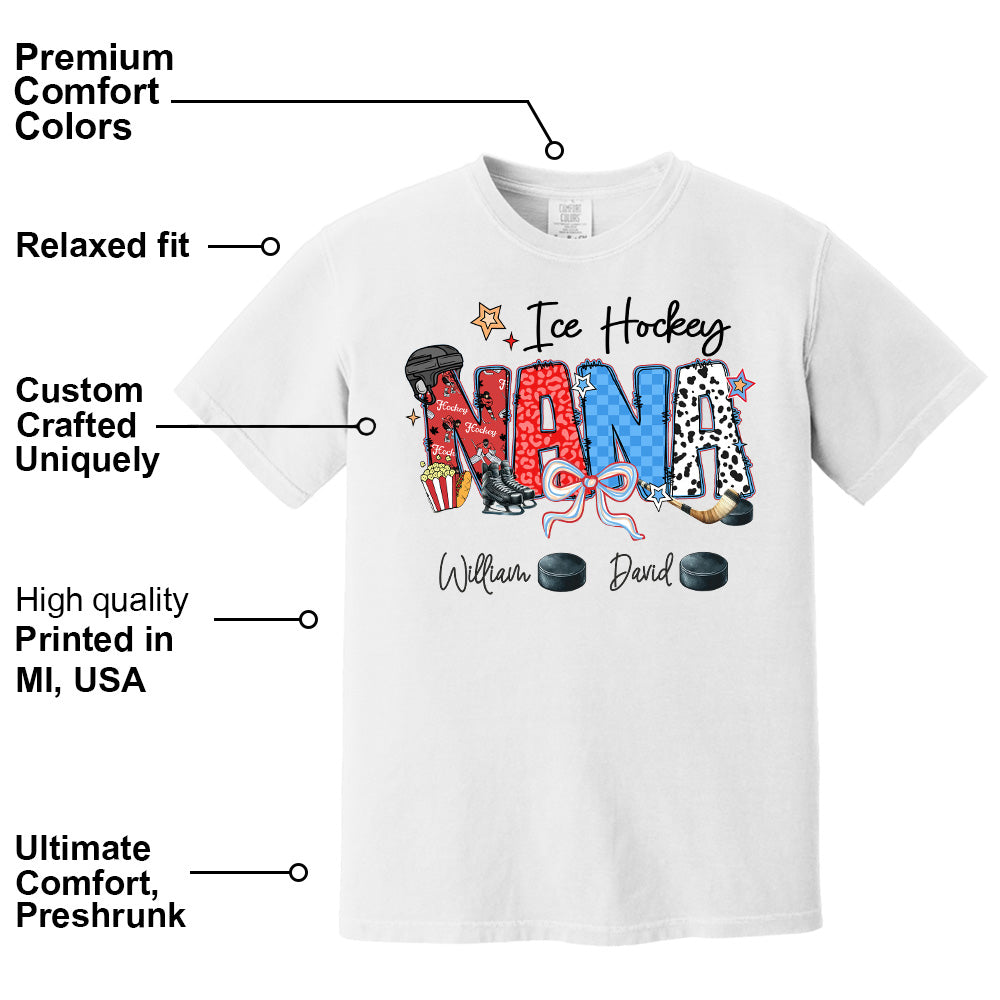 Ice Hockey Mama - Personalized Shirt Gift For Grandma