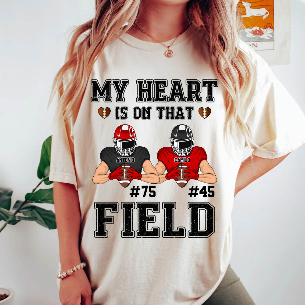 My Heart Is On That Field Custom Football Game Days Shirt Gift For Family Member For Mom