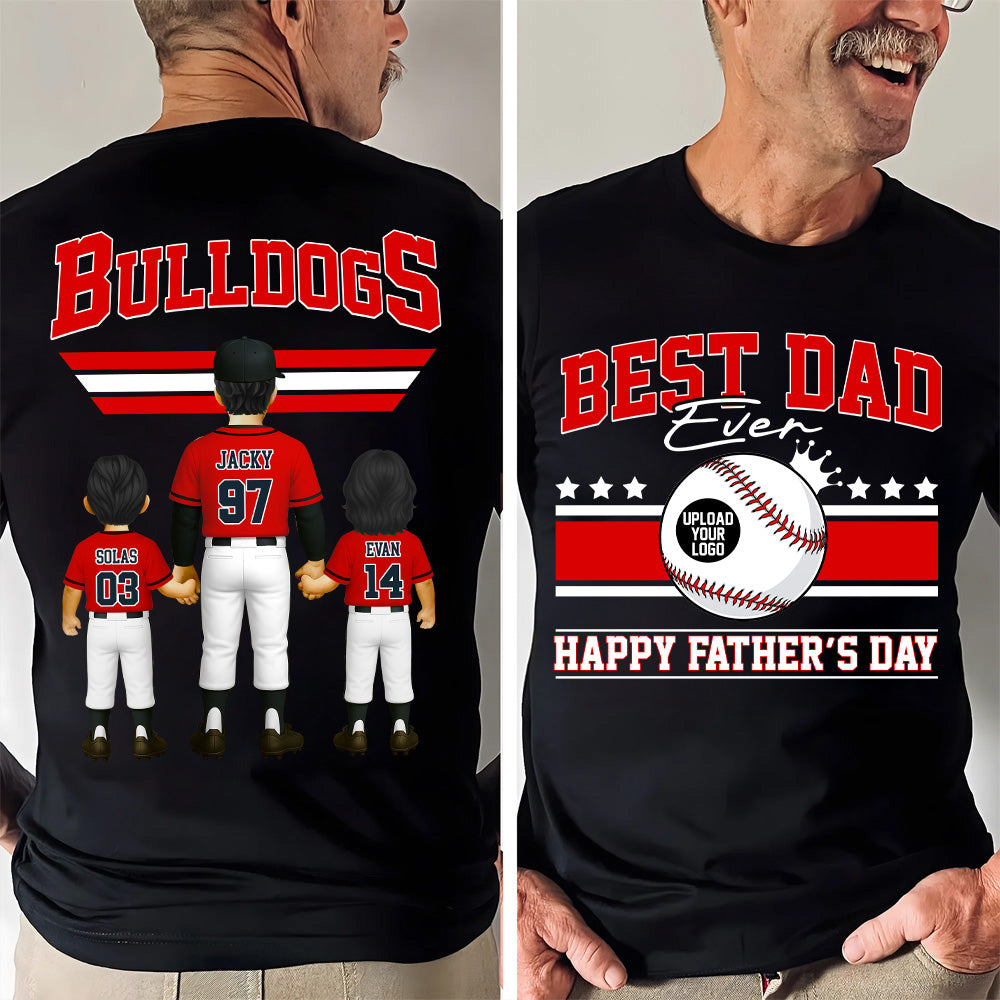 Best Dad Ever, Personalize Baseball Dad, Grandpa Shirt, Father's Day Gift for Dad, Grandpa A2110 Tu20