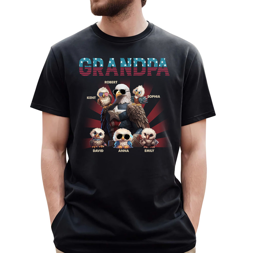 Papa America Eagle Personalized Patriotic Bald Eagle Shirt