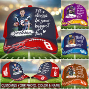 I Will Always Be Your Biggest Fan Custom Photo Cap Gameday Cap Gift For Football Mom Dad Sport Family