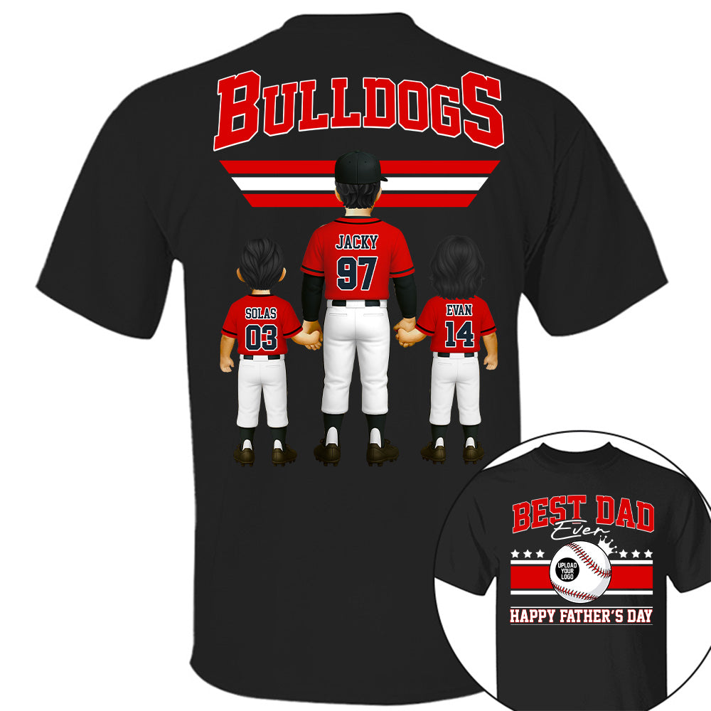 Best Dad Ever, Personalize Baseball Dad, Grandpa Shirt, Father's Day Gift for Dad, Grandpa A2110 Tu20