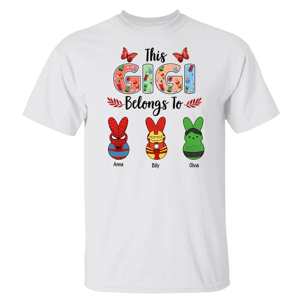 This NANA Belongs To - Cute Colorful Easter Shirt - Personalized Nickname Nana Gigi Mimi - Custom Kid Names NA04 Li29