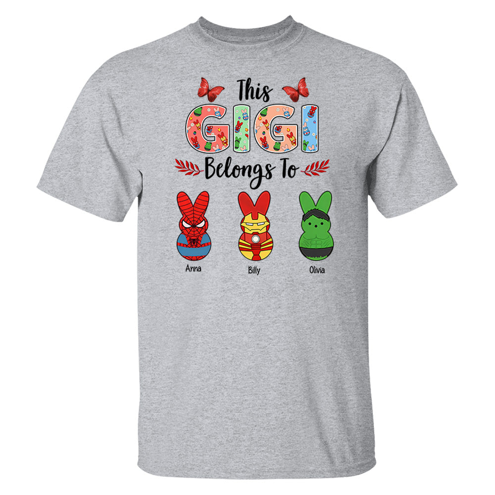 This NANA Belongs To - Cute Colorful Easter Shirt - Personalized Nickname Nana Gigi Mimi - Custom Kid Names NA04 Li29