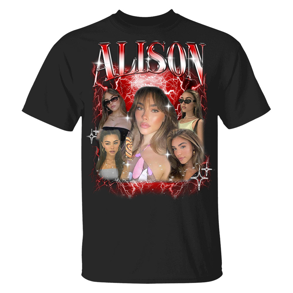 Personalized Bootleg Rap Shirts for Girlfriend & Boyfriend, Custom Tee with Face Photo