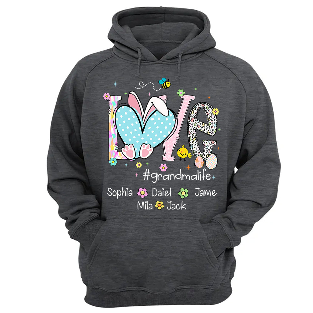 Love Grandmalife Easter Bunny Gift For Family, Custom Grandma And Grandkids T-Shirt T1807 NV01