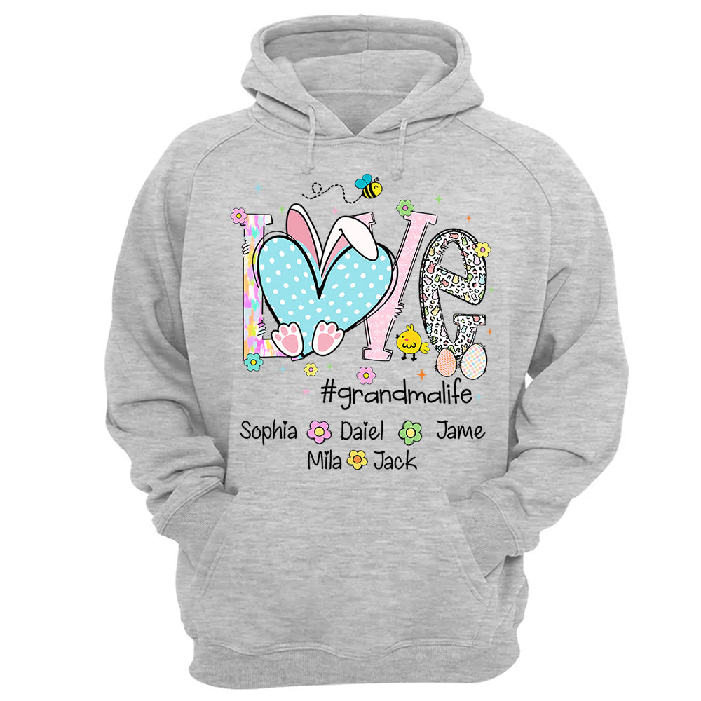 Love Grandmalife Easter Bunny Gift For Family, Custom Grandma And Grandkids T-Shirt T1807 NV01