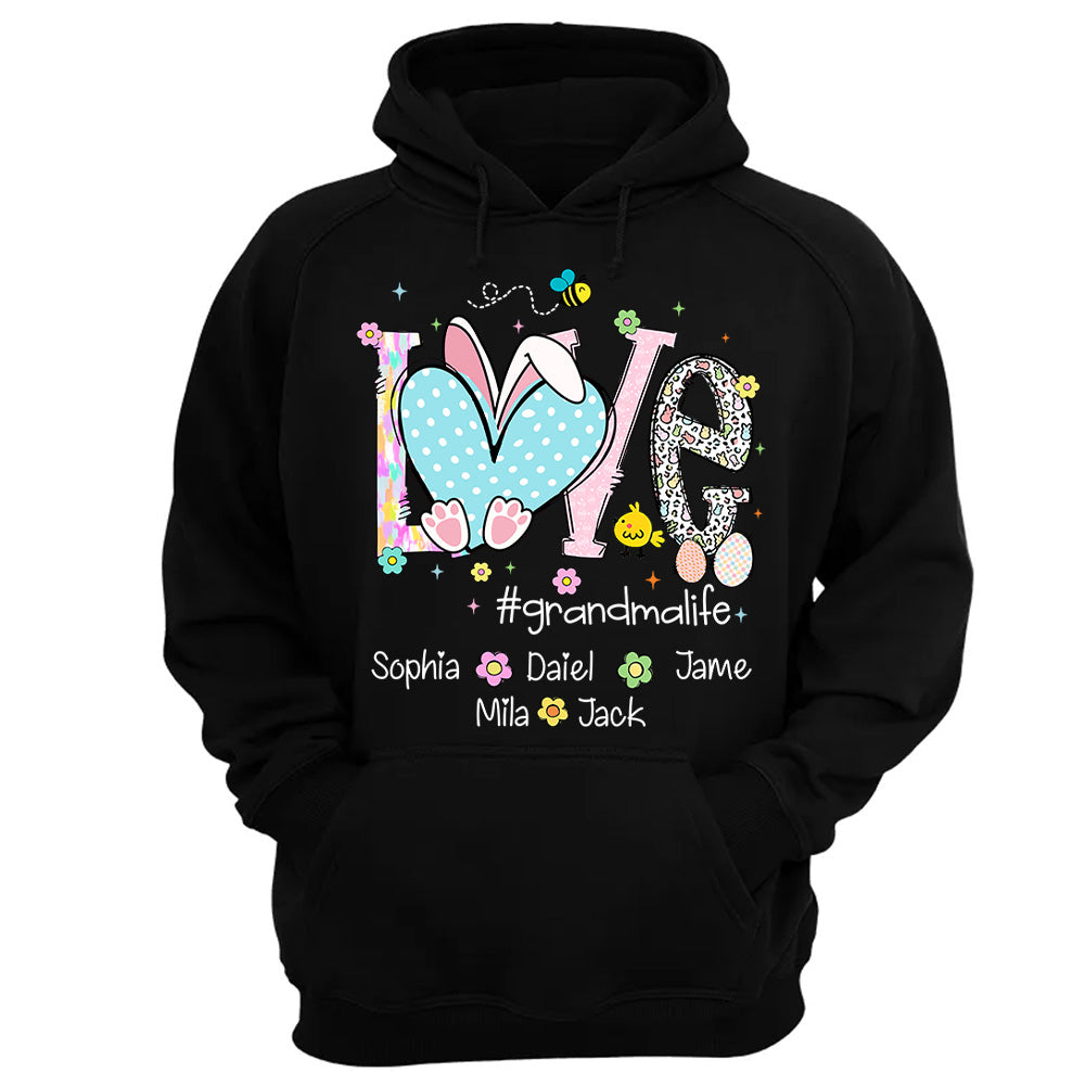 Love Grandmalife Easter Bunny Gift For Family, Custom Grandma And Grandkids T-Shirt T1807 NV01