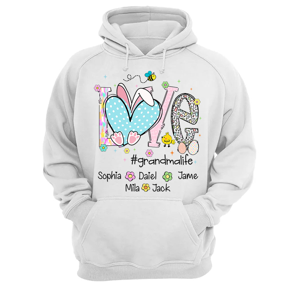Love Grandmalife Easter Bunny Gift For Family, Custom Grandma And Grandkids T-Shirt T1807 NV01