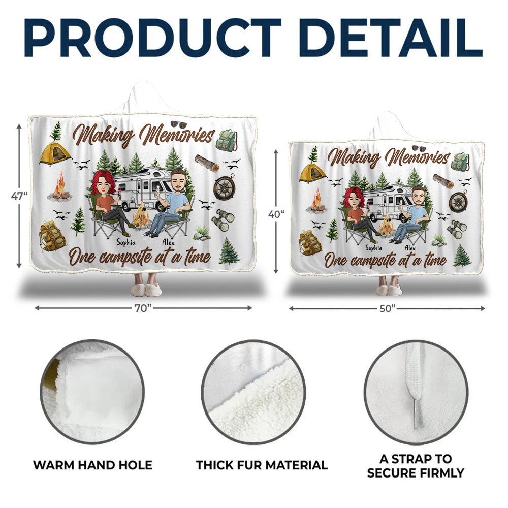 Making Memories - One Campsite At A Time - Personalized Wearable Blanket For Camping Couples NA04 Tu20