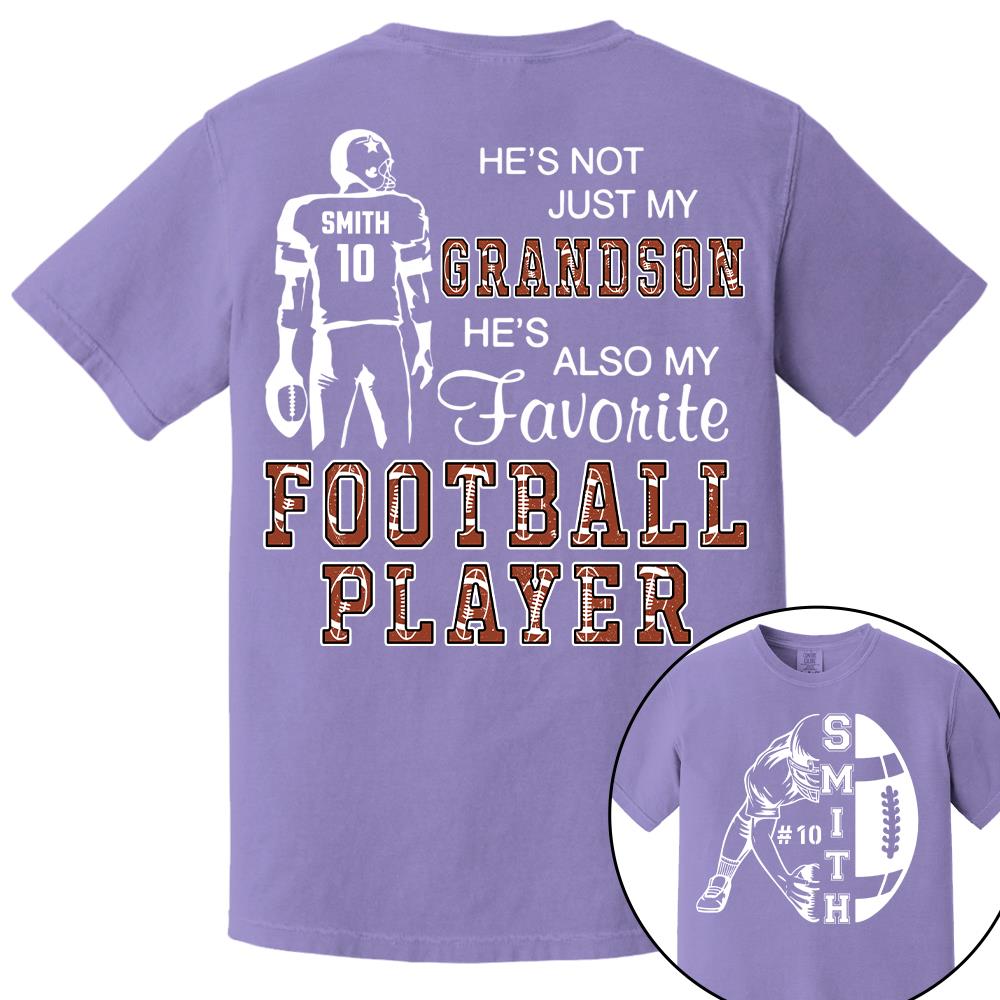 Not Just My Grandson, My Favorite Football Player, Custom Name & Number Football Shirt for Proud Mom, Grandma, Family A2110 Hv01