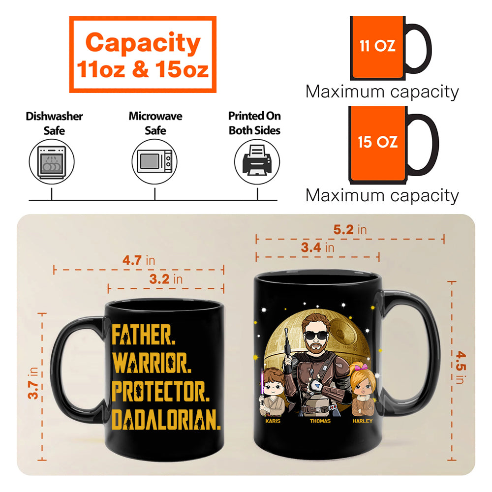Father Warrior Protector The Dadalorian Personalized Mug Gift For Dad - Custom Father's Day Gift 2025 Tu24
