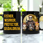 Father Warrior Protector The Dadalorian Personalized Mug Gift For Dad - Custom Father's Day Gift 2025 Tu24