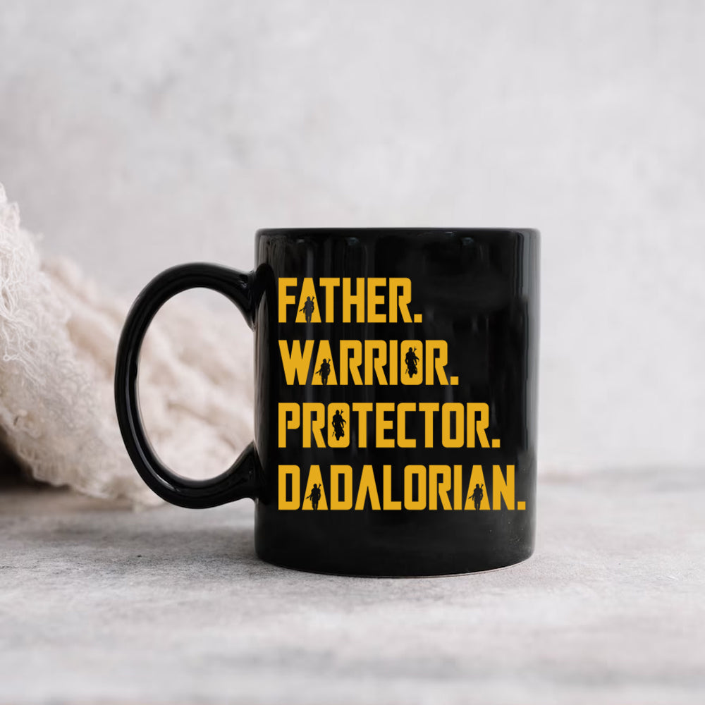 Father Warrior Protector The Dadalorian Personalized Mug Gift For Dad - Custom Father's Day Gift 2025 Tu24