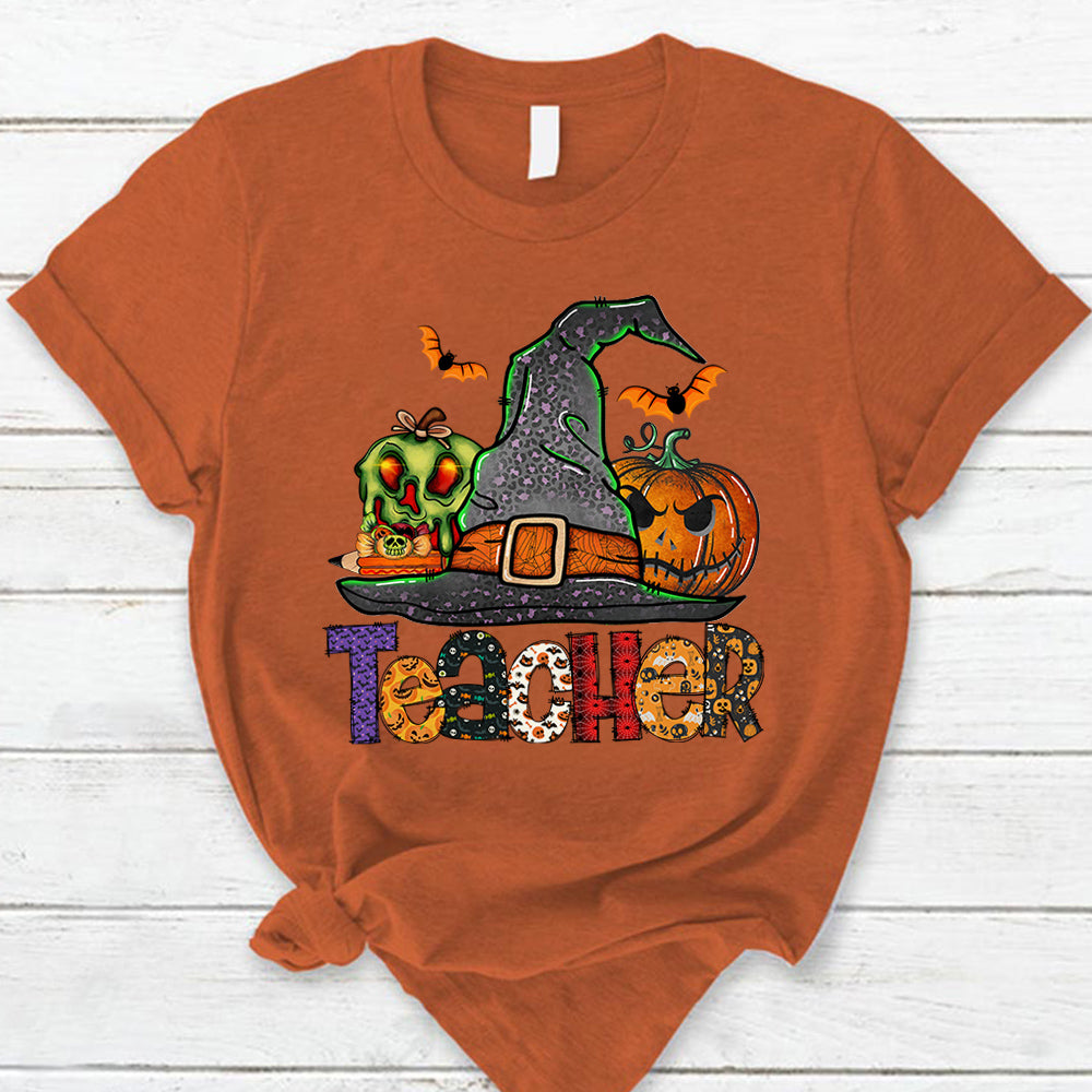 Personalized Shirt Teacher Witch Hat Halloween Shirt For Teacher H2511 H199