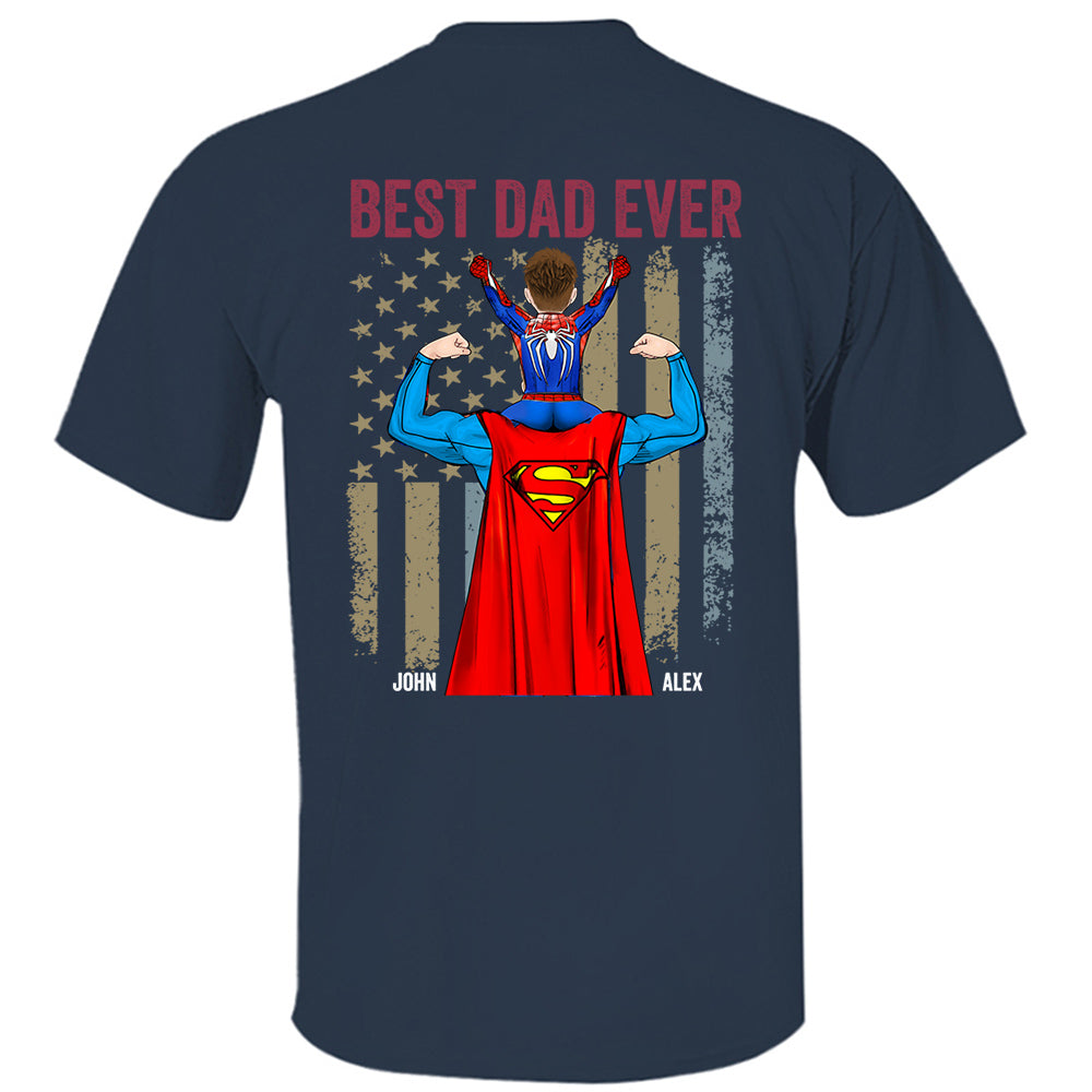 Proud As The Best Dad Ever - Personalized Back Printed Shirt Nh00