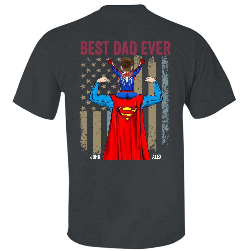 Proud As The Best Dad Ever - Personalized Back Printed Shirt Nh00