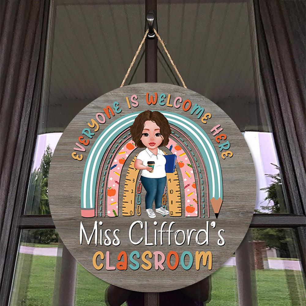Personalized Teacher Door Sign Back To School Door Hanger Teacher Appreciation Gift For Teacher Ph99
