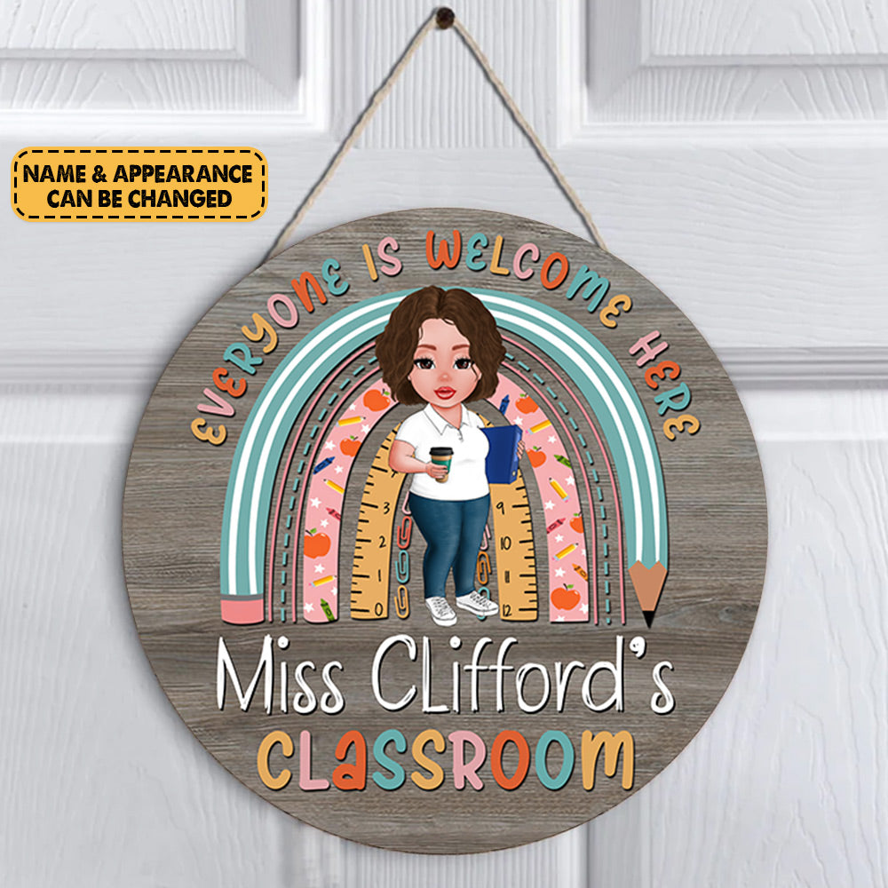 Personalized Teacher Door Sign Back To School Door Hanger Teacher Appreciation Gift For Teacher Ph99