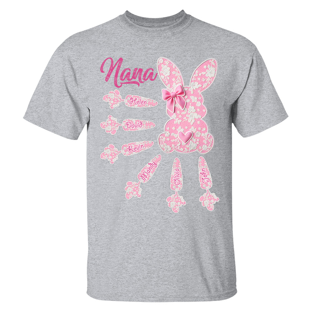 Grandma Easter Bunny Shirt - Personalized Shirt For Nana Mimi Gigi - Custom Carrots Kids NA04 Hn01