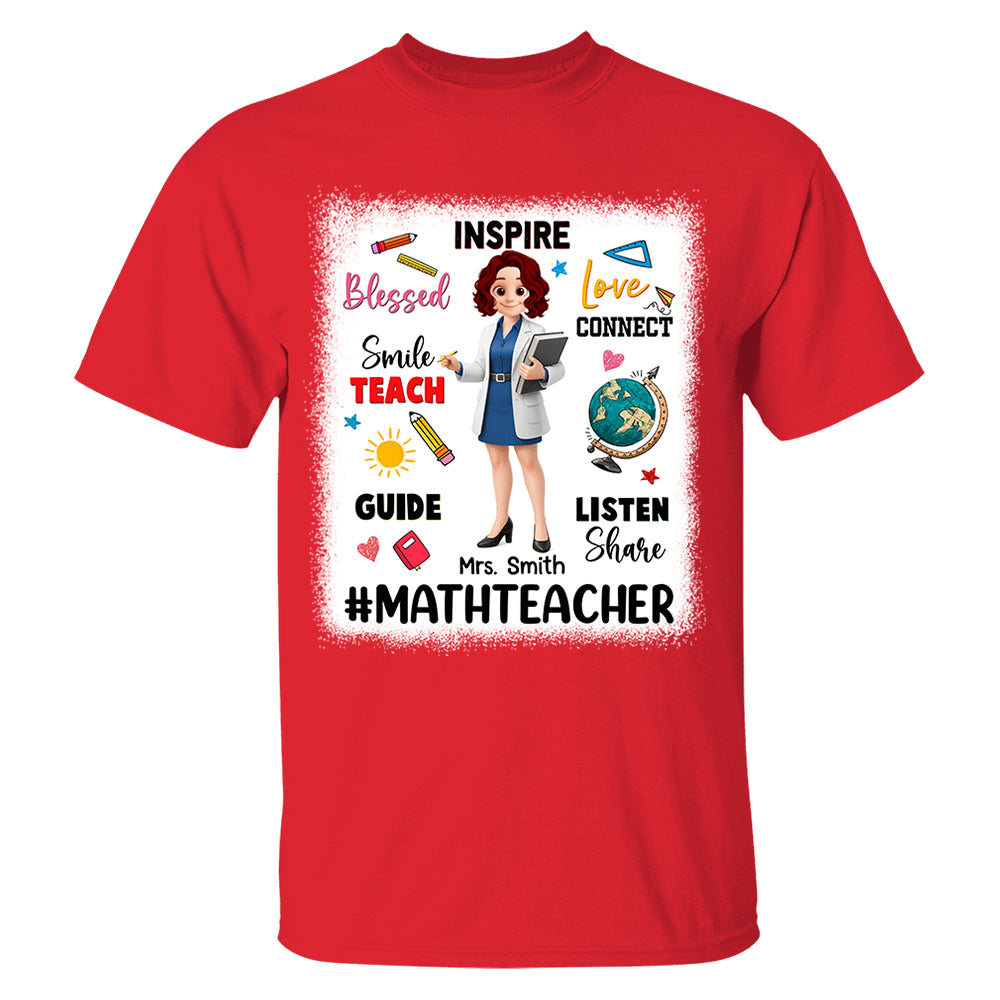 Teacher Inspire Love Connect, Personalized Shirt, Gift For Teacher T1807 Do99