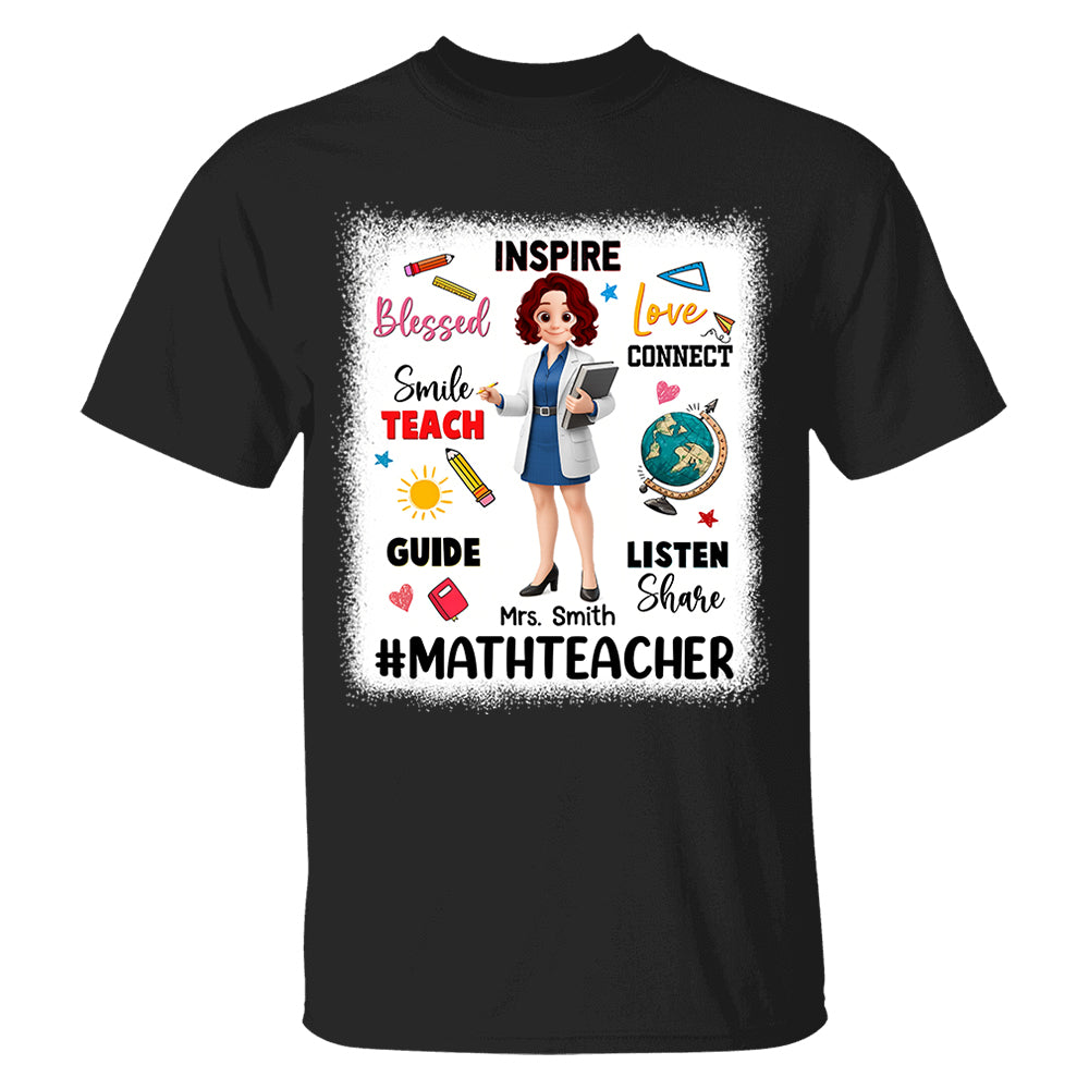 Teacher Inspire Love Connect, Personalized Shirt, Gift For Teacher T1807 Do99