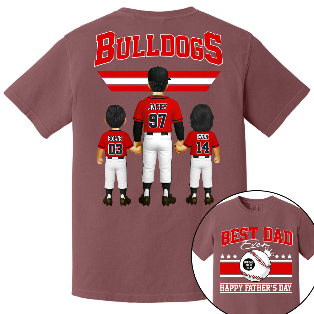 Best Dad Ever, Personalize Baseball Dad, Grandpa Shirt, Father's Day Gift for Dad, Grandpa A2110 Tu20