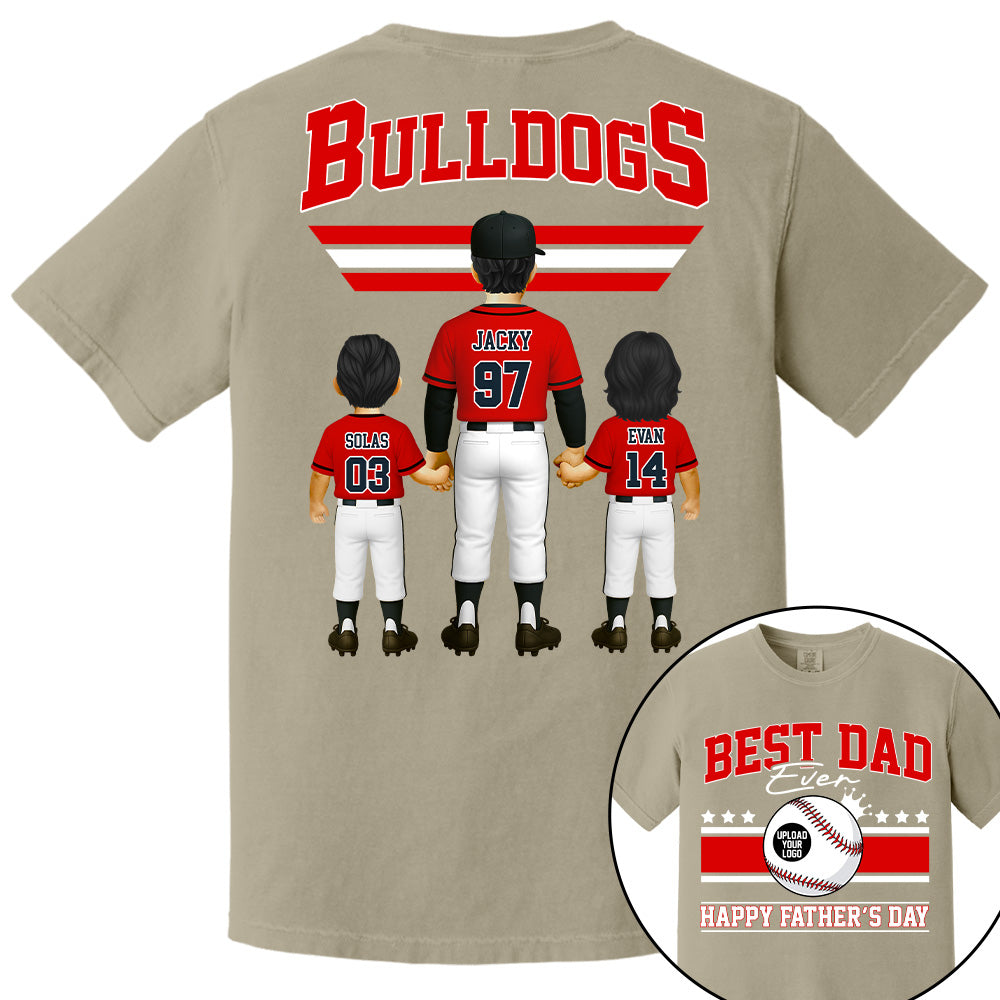 Best Dad Ever, Personalize Baseball Dad, Grandpa Shirt, Father's Day Gift for Dad, Grandpa A2110 Tu20