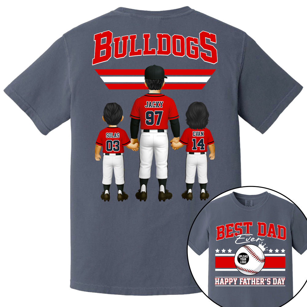 Best Dad Ever, Personalize Baseball Dad, Grandpa Shirt, Father's Day Gift for Dad, Grandpa A2110 Tu20