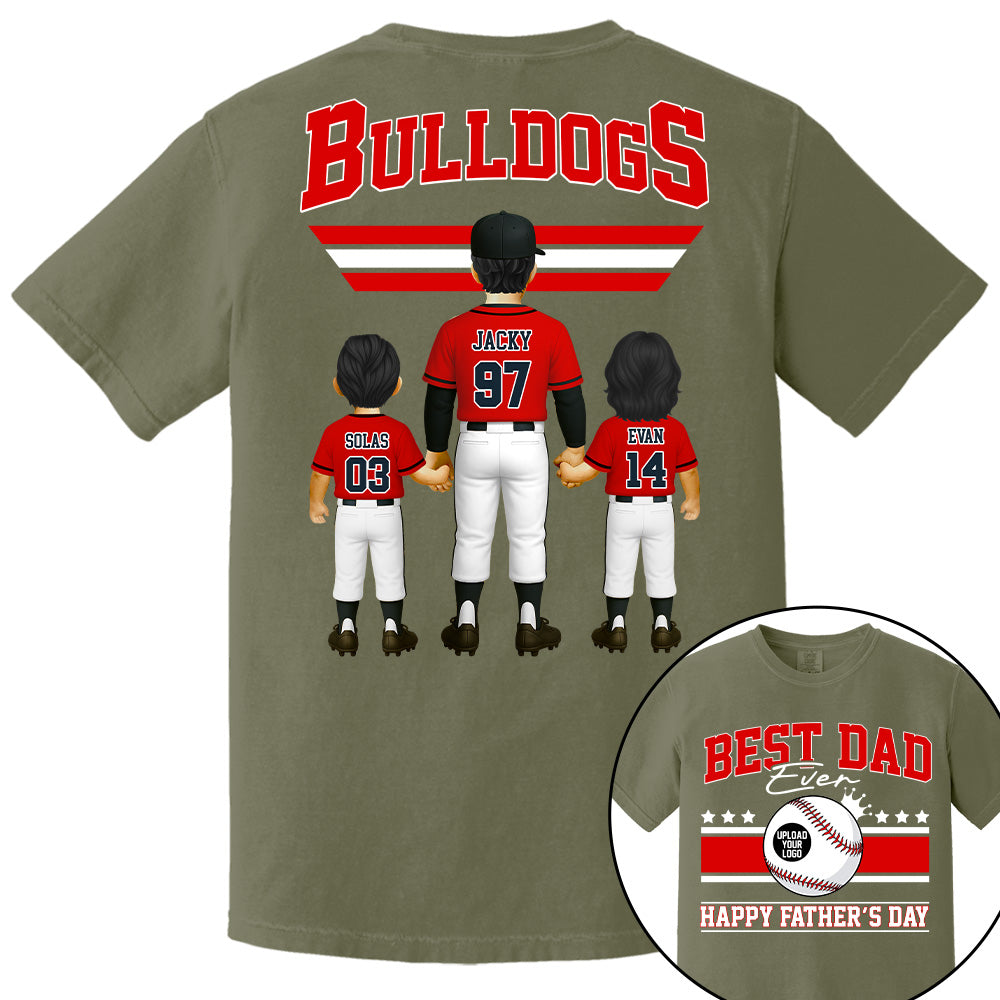 Best Dad Ever, Personalize Baseball Dad, Grandpa Shirt, Father's Day Gift for Dad, Grandpa A2110 Tu20