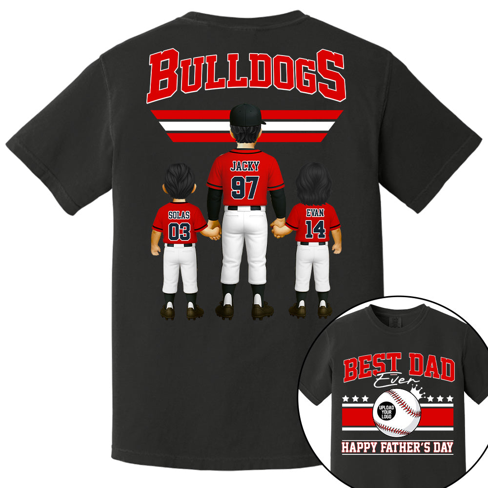 Best Dad Ever, Personalize Baseball Dad, Grandpa Shirt, Father's Day Gift for Dad, Grandpa A2110 Tu20