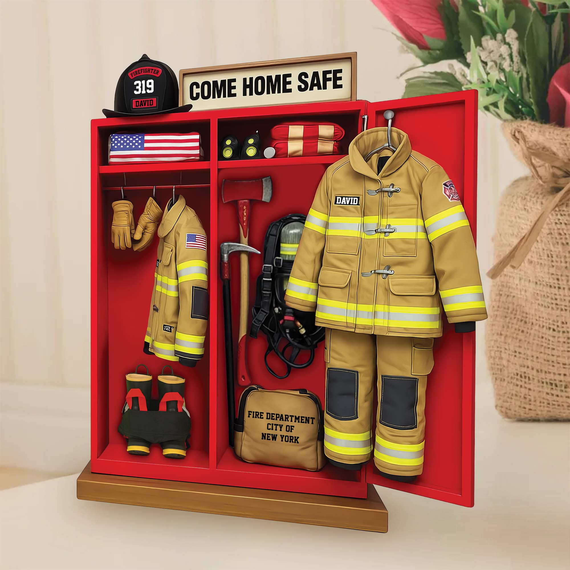Firefighter Personal Locker Plaque - Personalized Gifts For Firefighter Pt99