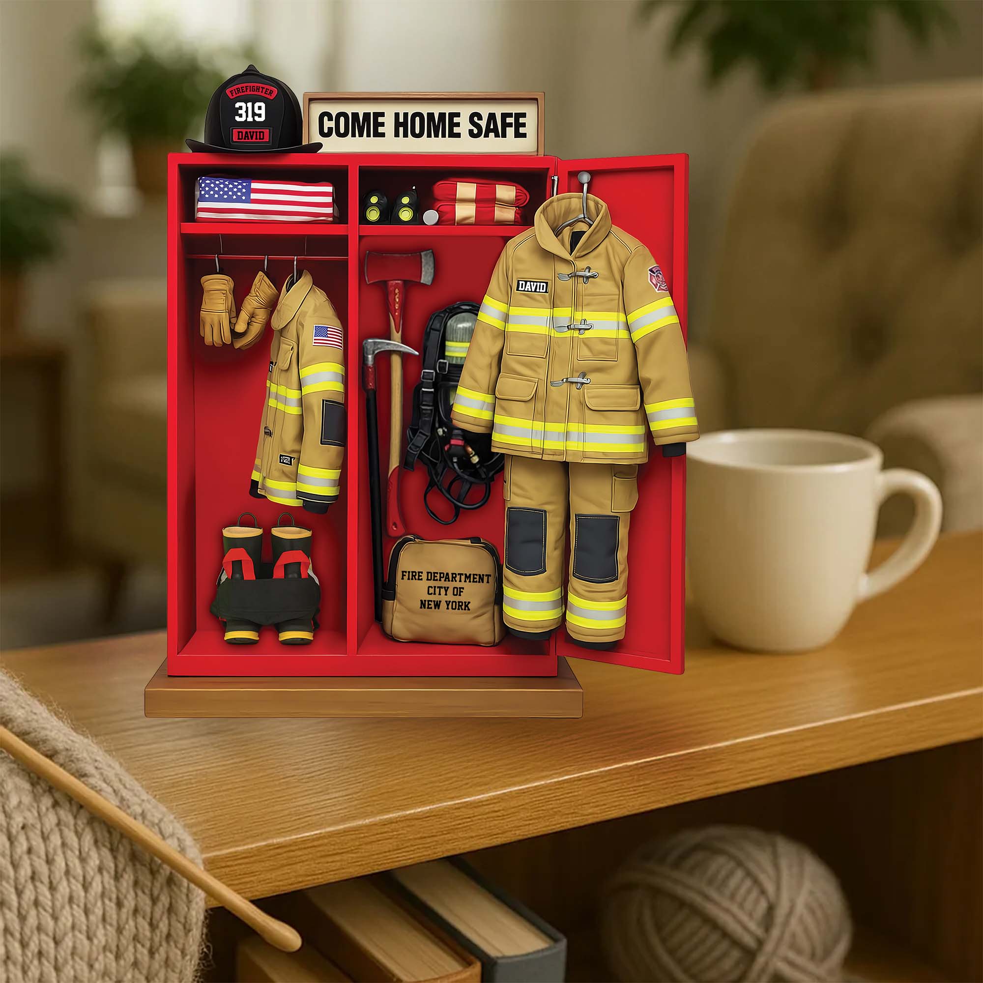 Firefighter Personal Locker Plaque - Personalized Gifts For Firefighter Pt99