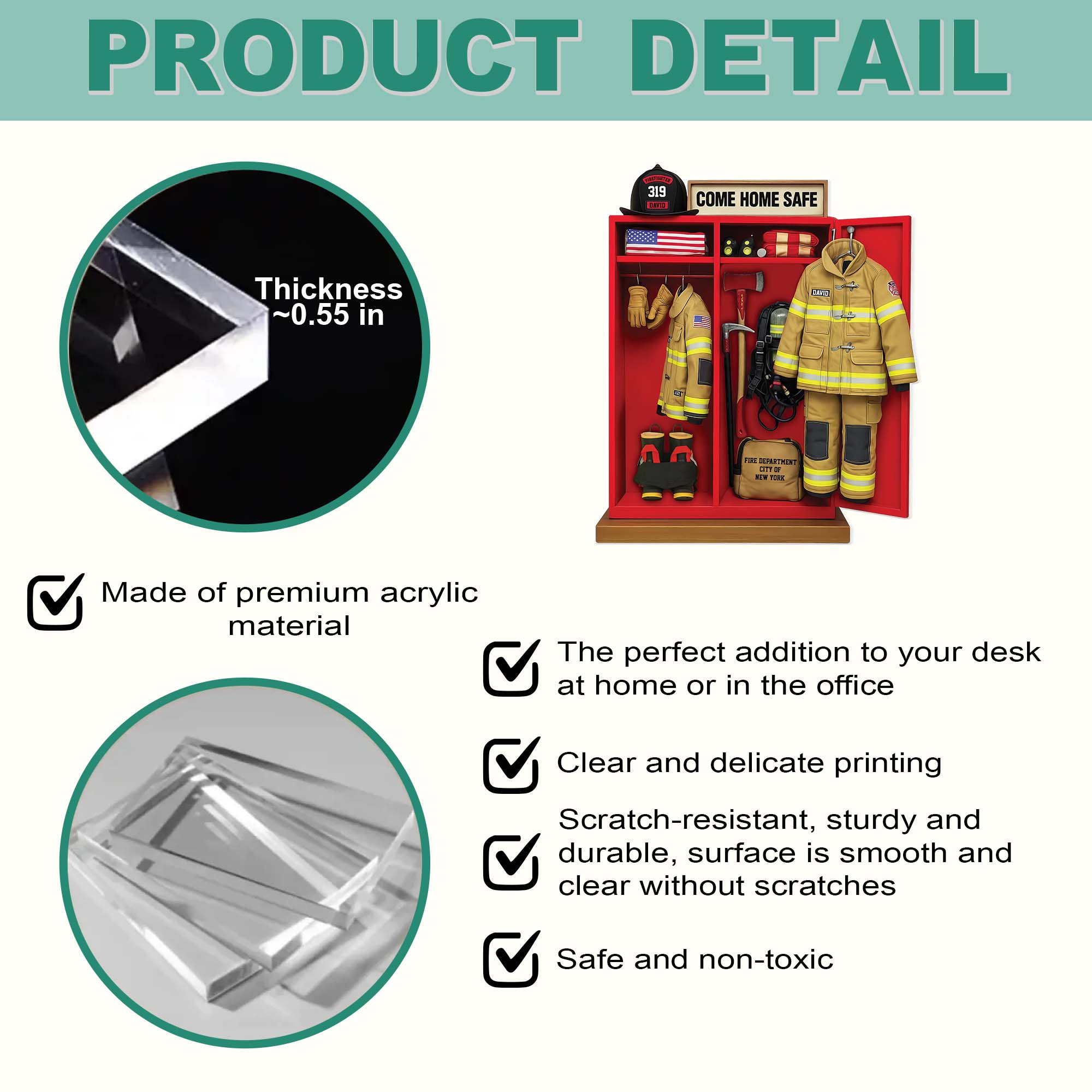 Firefighter Personal Locker Plaque - Personalized Gifts For Firefighter Pt99