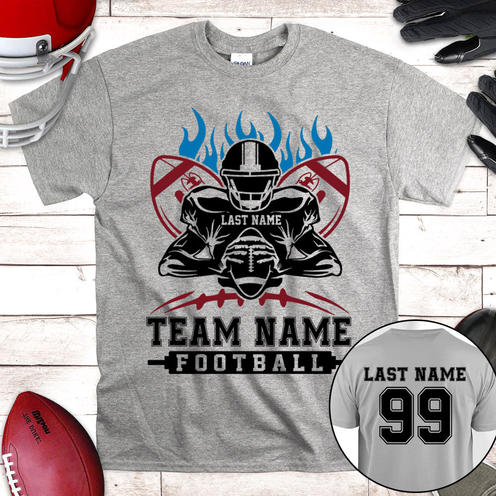 Personalized Shirt American Football Player All Over Print Shirt For Football Team, Football Family Game Day Shirt H2511