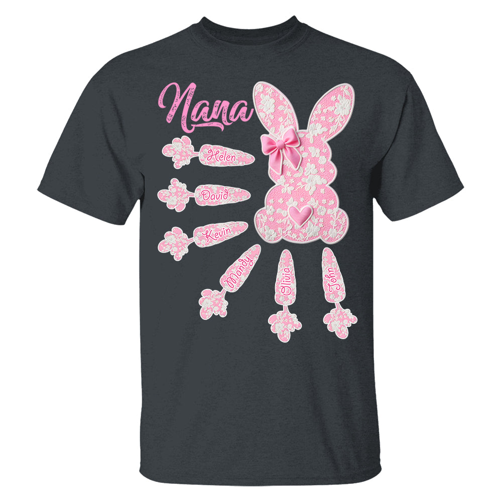Grandma Easter Bunny Shirt - Personalized Shirt For Nana Mimi Gigi - Custom Carrots Kids NA04 Hn01